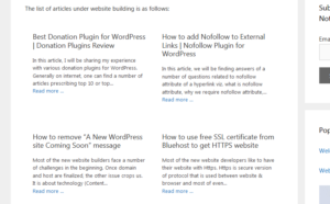 child pages list under a page