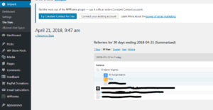 Jetpack site stats referrers