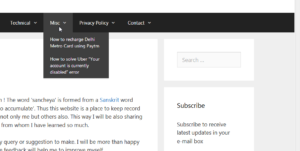 menu item non-clickable
