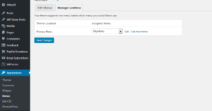 custom menu: set display location