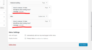 custom navigation menu: a single page under multiple parent items