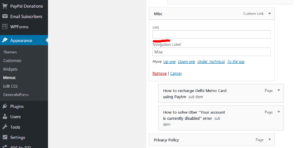 menu item non-clickable: blank the url