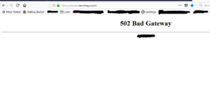 502 Bad Gateway Error