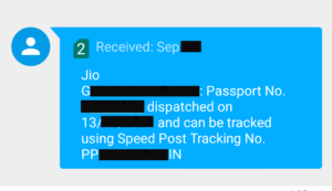 passport seva sms services